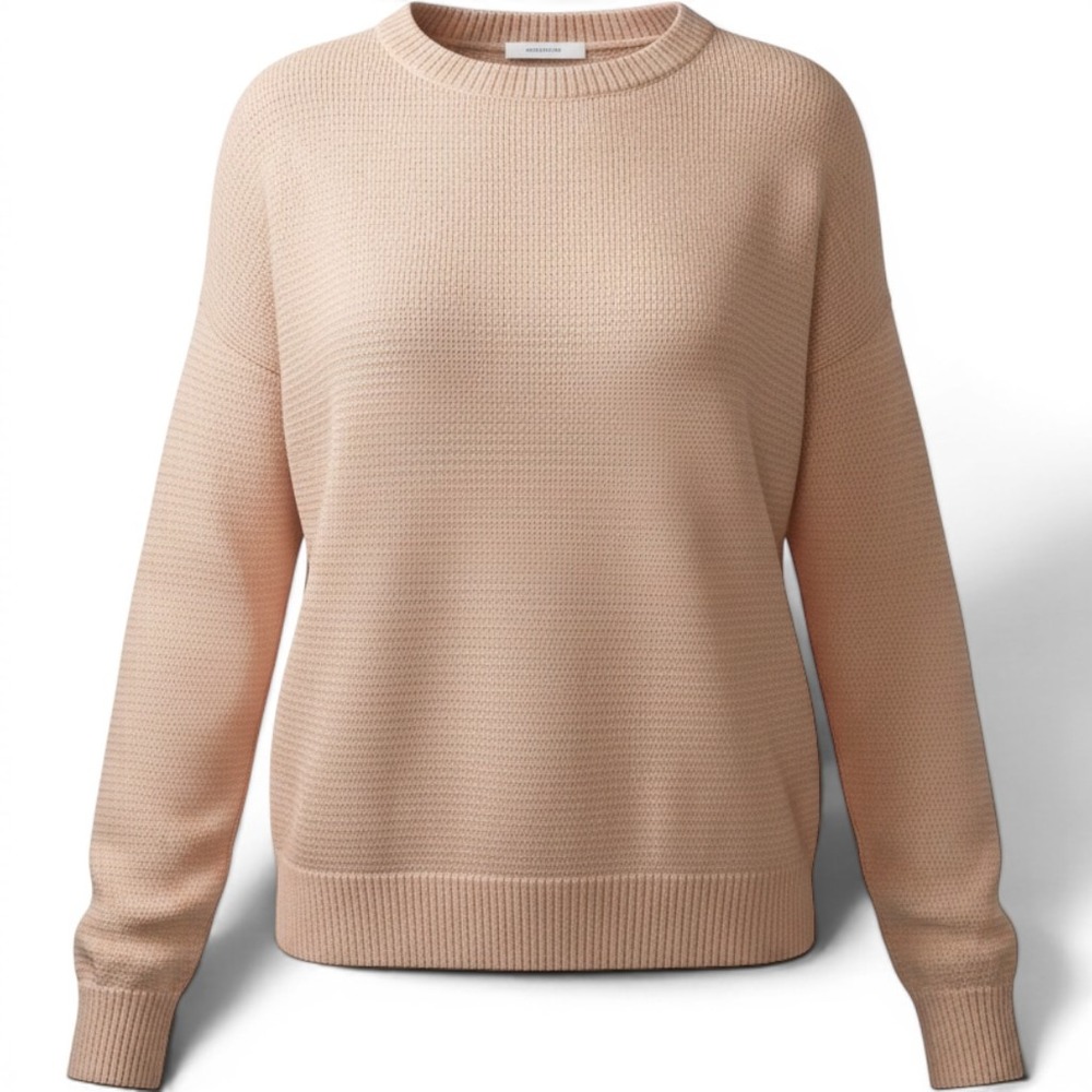Emerson Fry Organic Cotton Italian Yarn Knit Sweater Light Pink Oversized Large